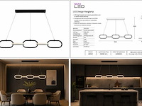 Led design hanglamp 36w – 4000k neutraal wit - zwart – ip20 – empire-36 - afbeelding 5 van  5