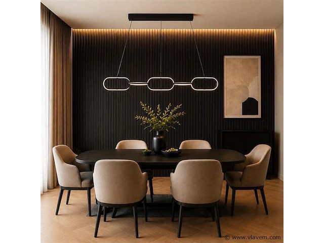 Led design hanglamp 36w – 4000k neutraal wit - zwart – ip20 – empire-36 - afbeelding 1 van  5
