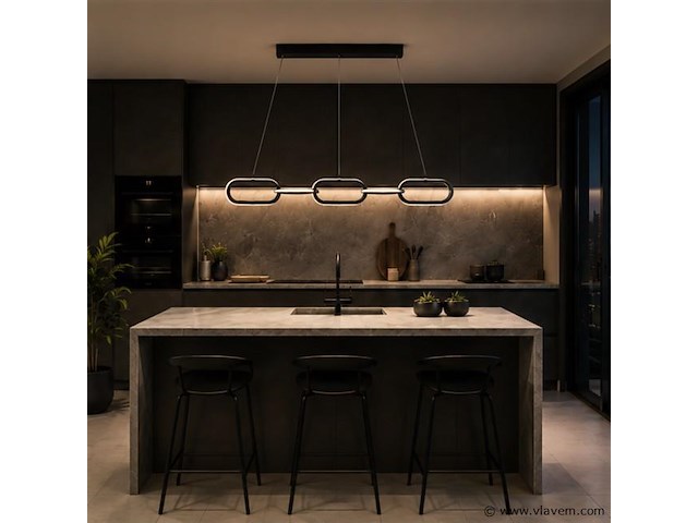 Led design hanglamp 36w – 4000k neutraal wit - zwart – ip20 – empire-36 - afbeelding 3 van  5