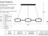 Led design hanglamp 36w – 4000k neutraal wit - zwart – ip20 – empire-36 - afbeelding 4 van  5