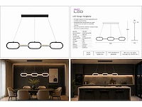 Led design hanglamp 36w – 4000k neutraal wit - zwart – ip20 – empire-36 - afbeelding 5 van  5