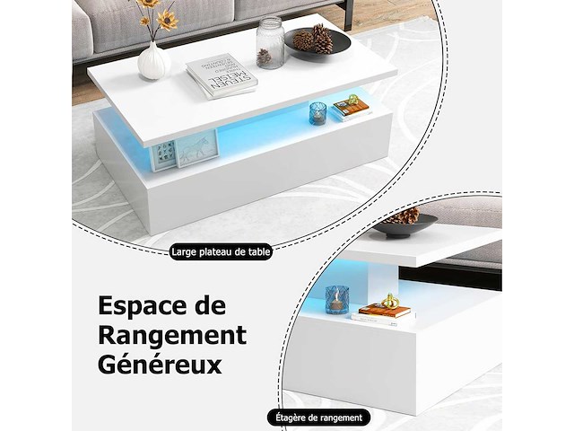 Led gelakte salontafel 20 lampen - afbeelding 4 van  7