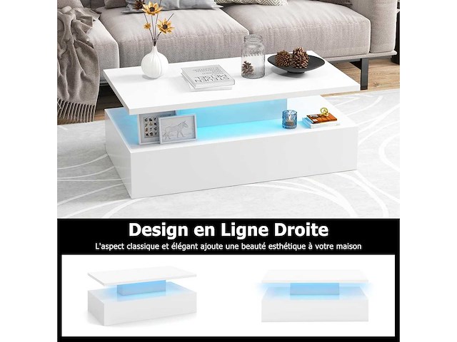 Led gelakte salontafel 20 lampen - afbeelding 6 van  7