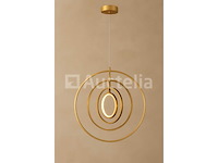 Led hanglamp - 5831/4 - 45w - goud - in hoogte verstelbaar - rechthoekig design - afbeelding 2 van  3
