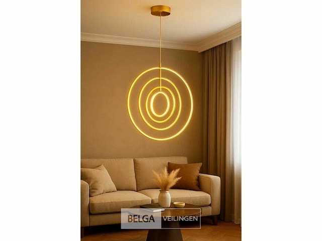 Led hanglamp - 5831/4 - 45w - goud - in hoogte verstelbaar - rechthoekig design - afbeelding 4 van  4