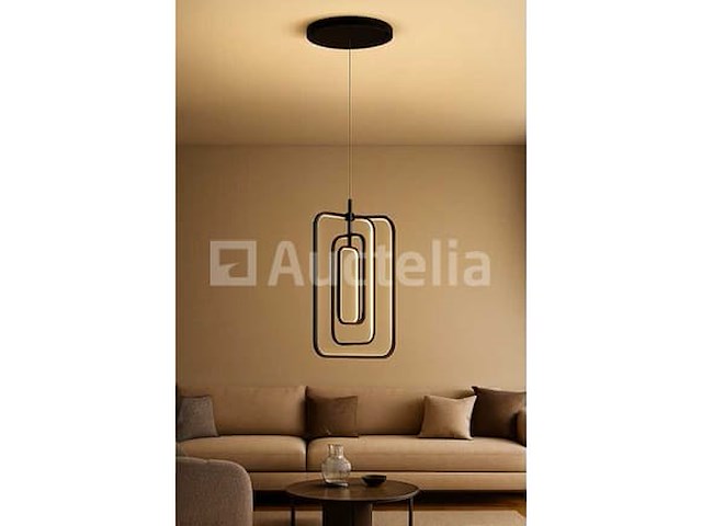 Led hanglamp - 5835/3 - 45w - zwart - in hoogte verstelbaar - rechthoekig design - afbeelding 2 van  3