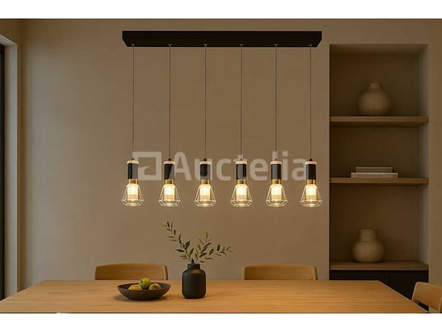 Led hanglamp - b029/5 - 3000k - warm wit - 600 mm - in hoogte verstelbaar - zilver - afbeelding 1 van  4