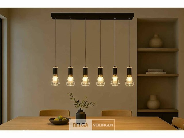 Led hanglamp - b029/5 - 3000k - warm wit - 600 mm - in hoogte verstelbaar - zilver - afbeelding 1 van  5