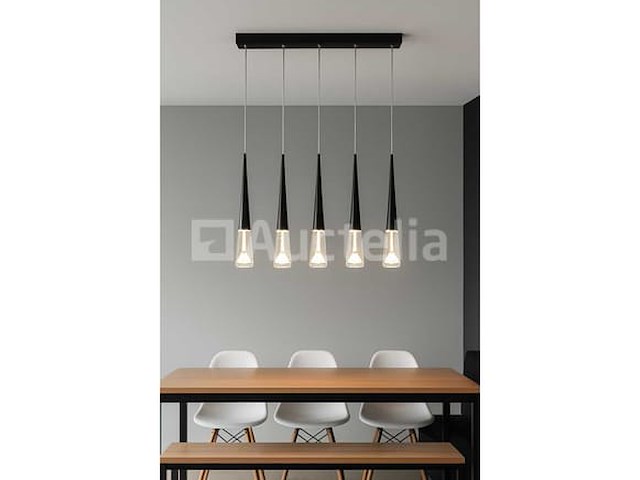 Led hanglamp - b043/5 - 3000k - warm wit - 600 mm - in hoogte verstelbaar - zilver - afbeelding 4 van  4
