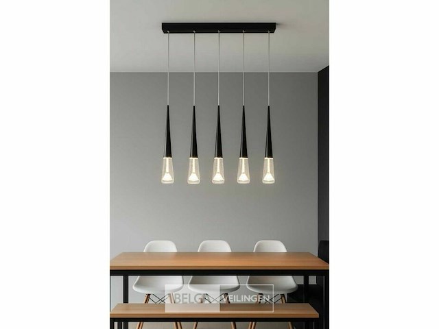 Led hanglamp - b043/5 - 3000k - warm wit - 600 mm - in hoogte verstelbaar - zilver - afbeelding 5 van  5