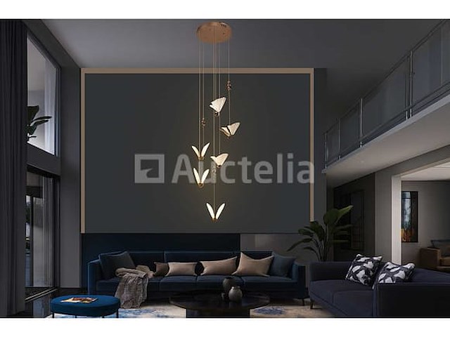 Led hanglamp - b053/6 - 3000k - warm wit - ø350 mm - in hoogte verstelbaar - zilver - afbeelding 1 van  3