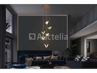 Led hanglamp - b053/6 - 3000k - warm wit - ø350 mm - in hoogte verstelbaar - zilver - afbeelding 1 van  3