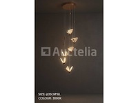 Led hanglamp - b053/6 - 3000k - warm wit - ø350 mm - in hoogte verstelbaar - zilver - afbeelding 3 van  3