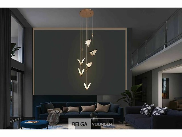 Led hanglamp - b053/6 - 3000k - warm wit - ø350 mm - in hoogte verstelbaar - zilver - afbeelding 2 van  4