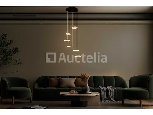 Led hanglamp - b060/6 - 3000k - warm wit - ø350 mm - in hoogte verstelbaar - zilver - afbeelding 1 van  4