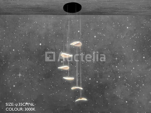 Led hanglamp - b060/6 - 3000k - warm wit - ø350 mm - in hoogte verstelbaar - zilver - afbeelding 2 van  4