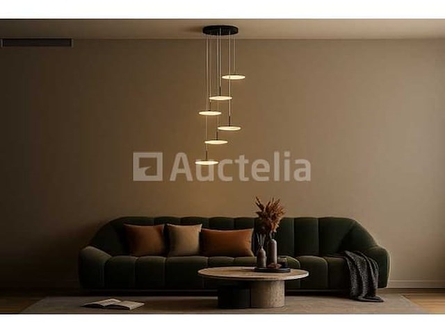 Led hanglamp - b060/6 - 3000k - warm wit - ø350 mm - in hoogte verstelbaar - zilver - afbeelding 3 van  4