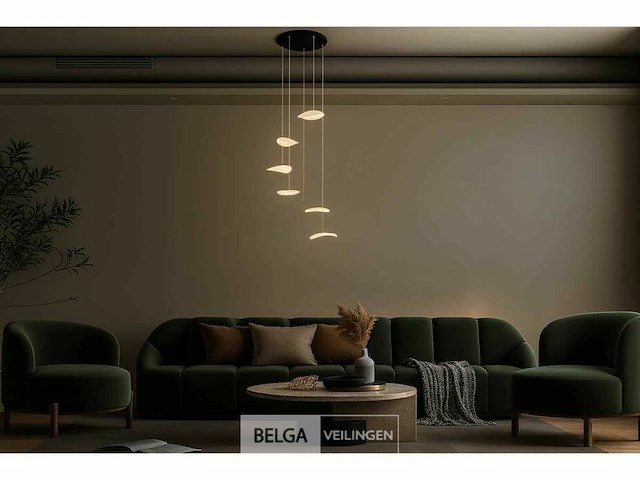 Led hanglamp - b060/6 - 3000k - warm wit - ø350 mm - in hoogte verstelbaar - zilver - afbeelding 2 van  5