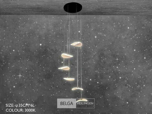 Led hanglamp - b060/6 - 3000k - warm wit - ø350 mm - in hoogte verstelbaar - zilver - afbeelding 5 van  5
