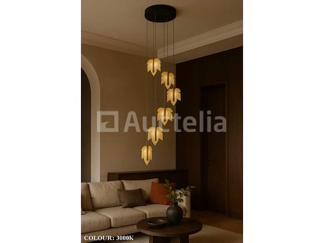 Led hanglamp - b063/6 - 3000k - warm wit - ø350 mm - in hoogte verstelbaar - zilver - afbeelding 1 van  5