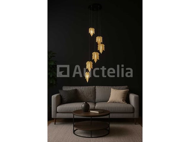 Led hanglamp - b063/6 - 3000k - warm wit - ø350 mm - in hoogte verstelbaar - zilver - afbeelding 3 van  5