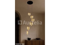 Led hanglamp - b063/6 - 3000k - warm wit - ø350 mm - in hoogte verstelbaar - zilver - afbeelding 4 van  5