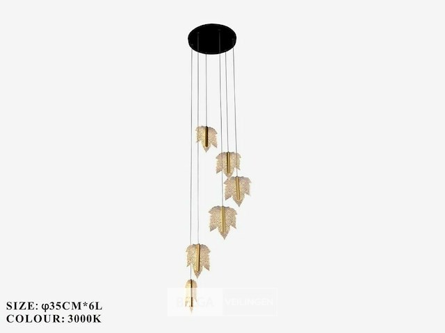 Led hanglamp - b063/6 - 3000k - warm wit - ø350 mm - in hoogte verstelbaar - zilver - afbeelding 6 van  6