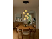Led hanglamp - b067/5 - 3000k - warm wit - ø350 mm - in hoogte verstelbaar - zilver - afbeelding 3 van  4