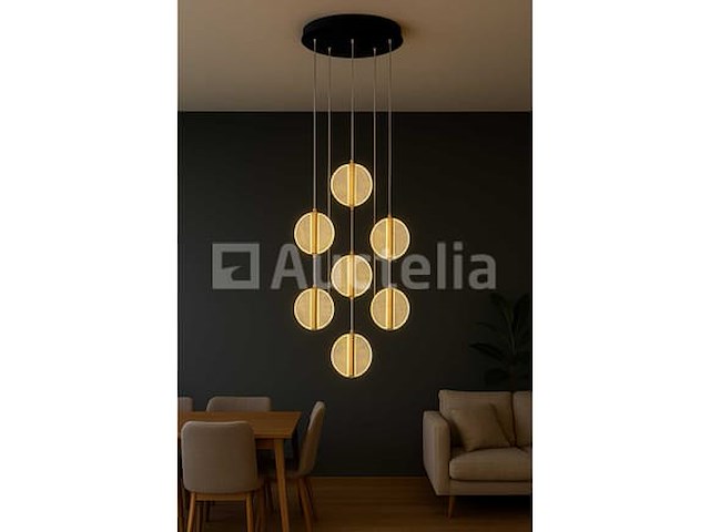 Led hanglamp - b067/7 - 3000k - warm wit - ø400 mm - in hoogte verstelbaar - zilver - afbeelding 4 van  4