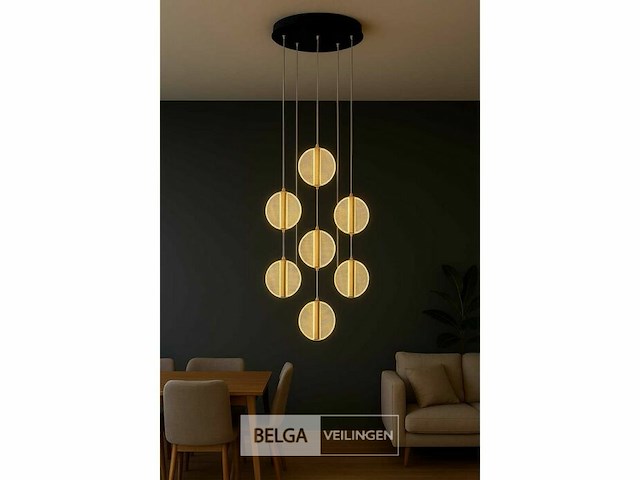 Led hanglamp - b067/7 - 3000k - warm wit - ø400 mm - in hoogte verstelbaar - zilver - afbeelding 3 van  5