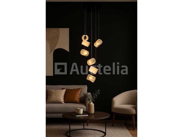 Led hanglamp - b068/7 - 3000k - warm wit - ø400 mm - in hoogte verstelbaar - zilver - afbeelding 3 van  4