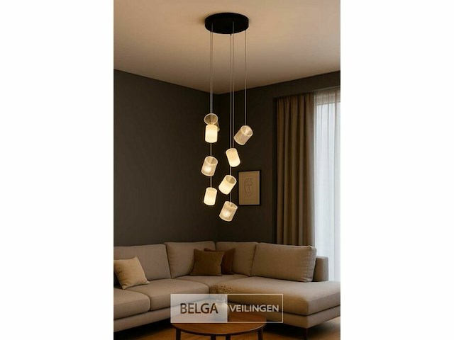 Led hanglamp - b068/7 - 3000k - warm wit - ø400 mm - in hoogte verstelbaar - zilver - afbeelding 4 van  5