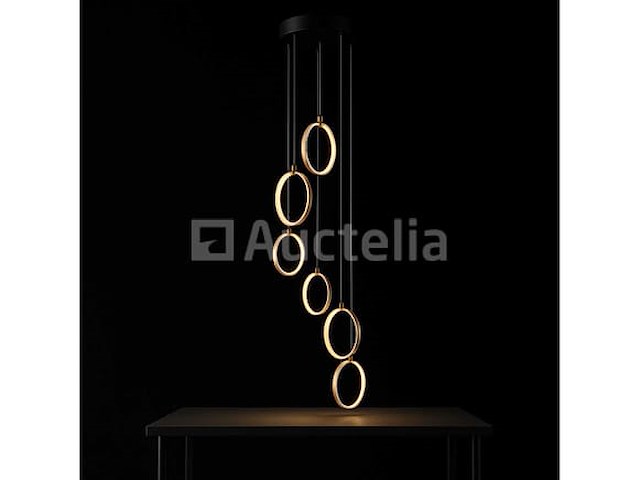 Led hanglamp - b069/6 - 3000k - warm wit - ø350 mm - in hoogte verstelbaar - zilver - afbeelding 4 van  4