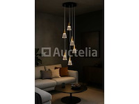 Led hanglamp - b073/6 - 3000k - warm wit - ø350 mm - in hoogte verstelbaar - zilver - afbeelding 2 van  4