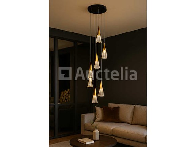 Led hanglamp - b073/6 - 3000k - warm wit - ø350 mm - in hoogte verstelbaar - zilver - afbeelding 4 van  4