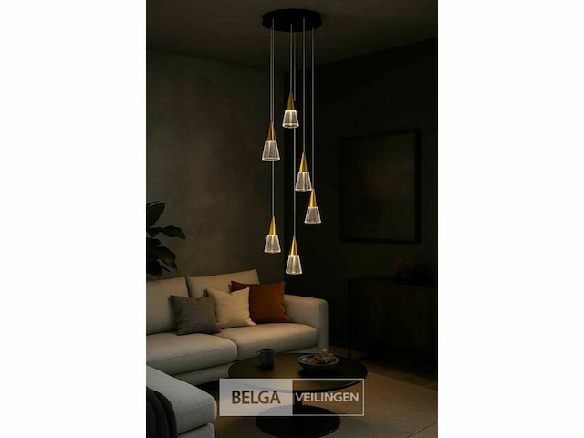 Led hanglamp - b073/6 - 3000k - warm wit - ø350 mm - in hoogte verstelbaar - zilver - afbeelding 3 van  5