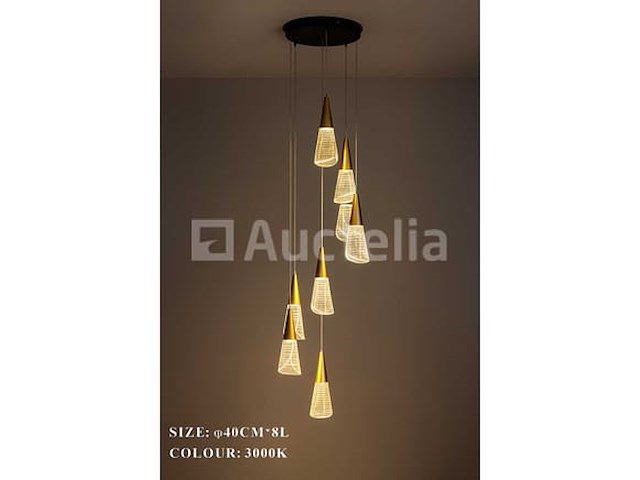 Led hanglamp - b073/8 - 3000k - warm wit - ø400 mm - in hoogte verstelbaar - zilver - afbeelding 3 van  3