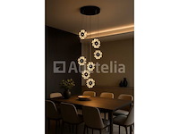 Led hanglamp - b074/6 - 3000k - warm wit - ø350 mm - in hoogte verstelbaar - zilver - afbeelding 3 van  4