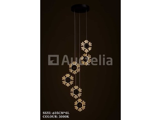 Led hanglamp - b074/6 - 3000k - warm wit - ø350 mm - in hoogte verstelbaar - zilver - afbeelding 4 van  4