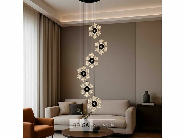 Led hanglamp - b074/6 - 3000k - warm wit - ø350 mm - in hoogte verstelbaar - zilver - afbeelding 2 van  5