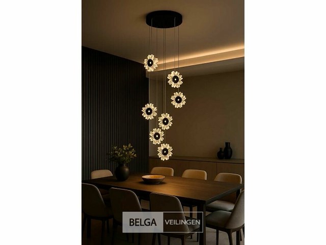 Led hanglamp - b074/6 - 3000k - warm wit - ø350 mm - in hoogte verstelbaar - zilver - afbeelding 3 van  5
