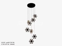 Led hanglamp - b074/8 - 3000k - warm wit - ø400 mm - in hoogte verstelbaar - zilver - afbeelding 2 van  2