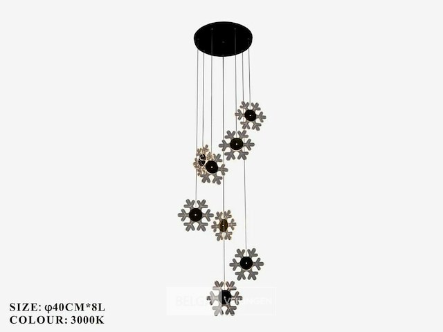 Led hanglamp - b074/8 - 3000k - warm wit - ø400 mm - in hoogte verstelbaar - zilver - afbeelding 3 van  3