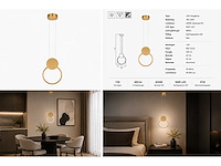 Led hanglamp 11w – 4000k neutraal wit - goud – ip20 – forever - afbeelding 5 van  5