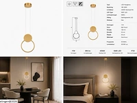 Led hanglamp 11w – 4000k neutraal wit - goud – ip20 – forever - afbeelding 6 van  6