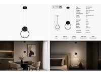 Led hanglamp 11w – 4000k neutraal wit - zwart – ip20 – forever - afbeelding 4 van  5