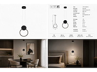 Led hanglamp 11w – 4000k neutraal wit - zwart – ip20 – forever - afbeelding 2 van  2