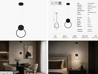 Led hanglamp 11w – 4000k neutraal wit - zwart – ip20 – forever - afbeelding 6 van  6