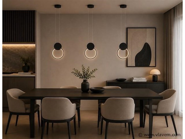Led hanglamp 11w – 4000k neutraal wit - zwart – ip20 – forever - afbeelding 1 van  5