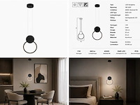 Led hanglamp 11w – 4000k neutraal wit - zwart – ip20 – forever - afbeelding 5 van  5